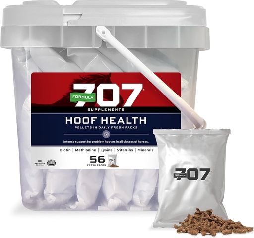 [BRSWECQCDMPBMDYY] Formula 707 Hoof Health Equine Supplement, Daily Fresh Packs, 56 Day Supply - Biotin, Amino Acids, and Minerals to Improve and Support Healthy Horse Hooves
