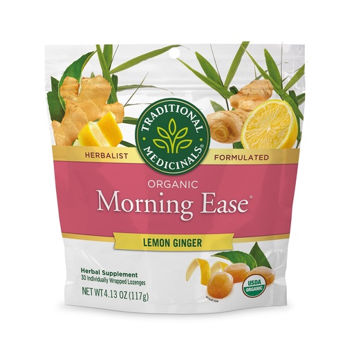 [BRSWGEATCFYAOFDO] Traditional Medicinals Organic, Morning Ease Lozenges, Lemon Ginger - Supports Pregnancy Nausea Relief & Morning Sickness Associated with Normal Pregnancy - 30 Individually Wrapped Lozenges
