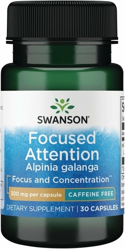 [BRSW2H37BYFREALL] Swanson Focused Attention Alpinia Galanga - Caffeine-Free 300 mg 30 Caps