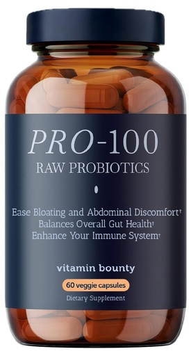 [BRSWYFQQBMCGGF3Z] Vitamin Bounty Pro-100 Probiotic 100 Billion CFU - 13 Strains for Digestive Health & Immune Support - High Potency Probiotics for Women & Men - Delayed Release Capsules for Gut Health - 60 Count