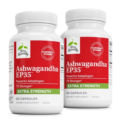 [BRSROEI2BV6AO3QU] Terry Naturally Ashwagandha EP35 Extra Strength - Herbal Supplement for Sleep Support - Aid Healthy Stress Response - Endurance & Energy Support - 60 Capsules (60 Servings)