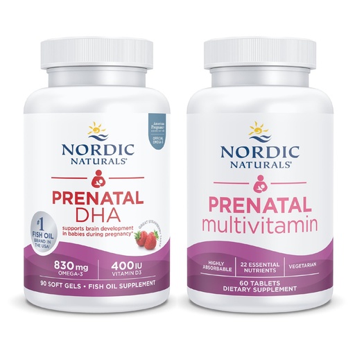 [BRSROHDYBYGQEAD6] Nordic Naturals Prenatal Starter Pack - Prenatal DHA and Prenatal Multivitamin Tablets