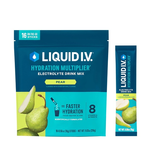 [BRSROGQRCN5GO2Q4] Liquid I.V.® Hydration Multiplier - Pear | Electrolyte Powder Drink Mix | 1 Pack (16 Servings)