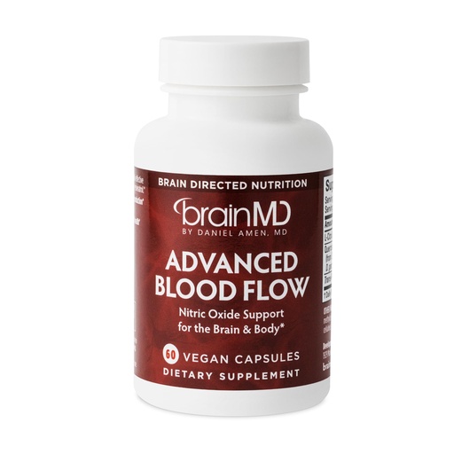[BRSROH36AUHGAFI7] BRAINMD Advanced Blood Flow - 60 Vegan Capsules - Nitric Oxide Support for the Brain & Body - Gluten Free - 30 Servings