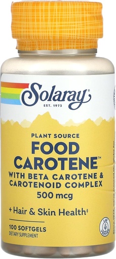 [BRSWIYT3OMAQ4FTA] Solaray Food Carotene Capsules, 10000IU, 100 Count