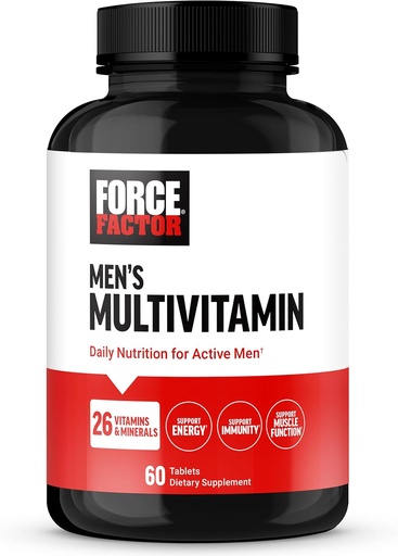 [BRSROEL7AUFB6AYU] Force Factor Men’s Multivitamins, Multivitamin for Men Plus Amino Acids Supplement with 27 Vitamins and Minerals, and Phytonutrients to Support Energy, and Immunity, 60 Tablets