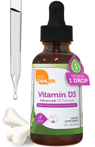 [BRSWKYAODMNR2HTO] Zahler Liquid Vitamin D3 5000 IU - for Adults Bone & Immune Health - Vitamin D3 Supplements for Women & Men (1 fl oz)