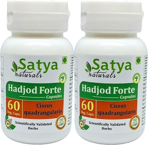 [BRSRA2QDDECRUE3P] Hadjod Forte Capsules 500 mg. 60 Veg. Capsule | Hadjod (Cissus Quadrangularis) Extract Capsules for Men and women | Ayurvedic Herbal Supplement/Remedies | 10:1 Forte (2 Bottles of 60 Capsules)