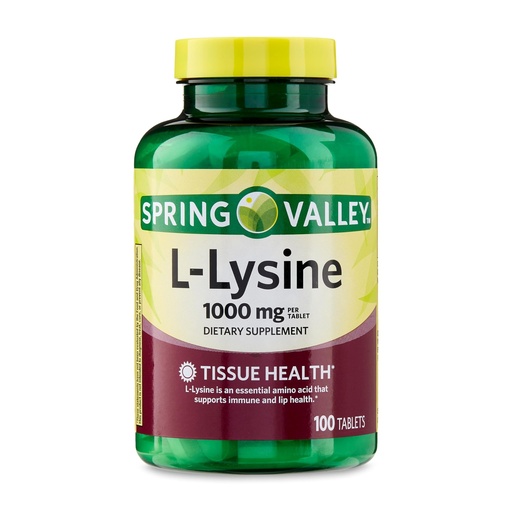 [BRSRAAD2AEBAGYDV] L-Lysine 1000mg Tablets – Essential Amino Acid for Immune Support, Collagen Formation, and Skin Health – High-Potency Lysine Supplement, 100 Count, Gluten-Free (Pack of 1)