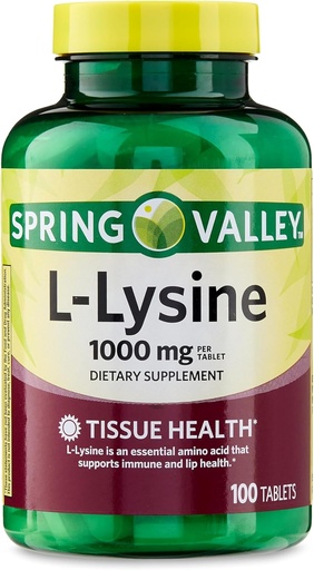 [BRSRAAD2AEBAGYDV] L-Lysine 1000mg Tablets – Essential Amino Acid for Immune Support, Collagen Formation, and Skin Health – High-Potency Lysine Supplement, 100 Count, Gluten-Free (Pack of 1)
