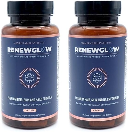 [BRSWYHT4CJYRQHLF] SRILabs Renewglow Biotin 5000mcg Hair Growth Supplement for Women 40 Plus - Gotu Kola Vitamin E, C Zinc for Healthy Hair, Skin and Nails – with 27 Beauty Enhancing Nutrients