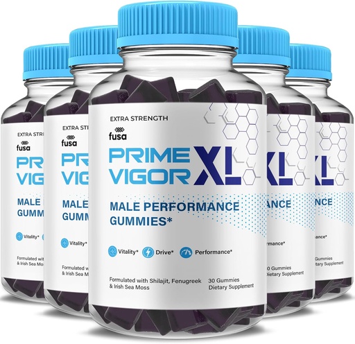 [BRSRABICOBYQEDLV] (5 Pack) Prime Vigor XL Gummies PrimeVigor XL Me Gummy Supplement, Prime Vigor Maksimum styrke Advanced Shilajit Irish Sea Moss Fenugreek Gummies for menn Energi & Vitality Support (5 måneders forsyning)