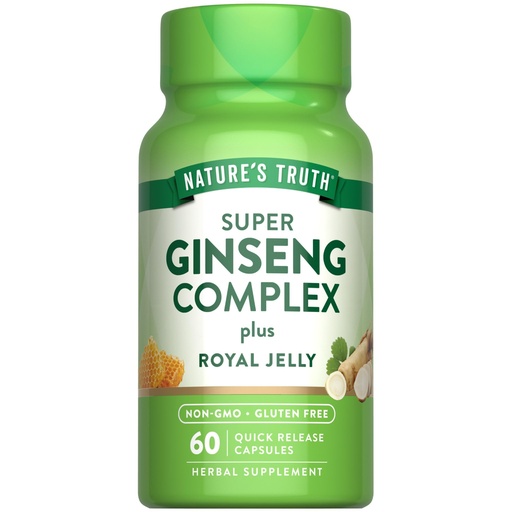[BRSWICQBBAEGCAA3] Nature's Truth Super Ginseng Complex | 60 Capsules | with Royal Jelly | Non-GMO & Gluten Free Supplement