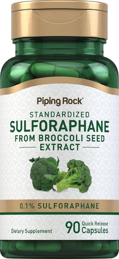[BRSWIFDQAYOAOAL4] Piping Rock Sulforaphane Supplement Capsules | 400mcg | 90 Pills | from Broccoli Seed Extract | Non-GMO, Gluten Free