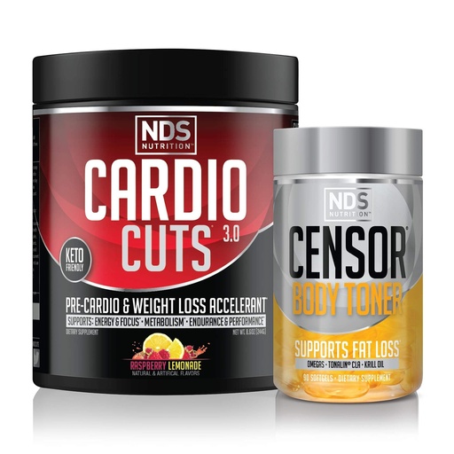 [BRSWYFQFO4DRGYA6] Cardio Cuts NDS Nutrition 4.0 Razz Lemonade (40 Servings) & NDS Nutrition Censor (90 Softgels)