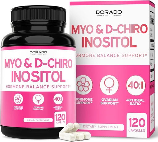 [BRSRAFT7OB6AAAL2] 여성을 위한 Myo-Inositol & D-Chiro Inositol 보충교재 (120의 캡슐, 봉사 당 2050mg 이상 40:1 비율 Myo Inositol) 여성을 위한 호르몬 균형 - 제3자 시험되는, Vegan 안전 & 미국 - 120 조사