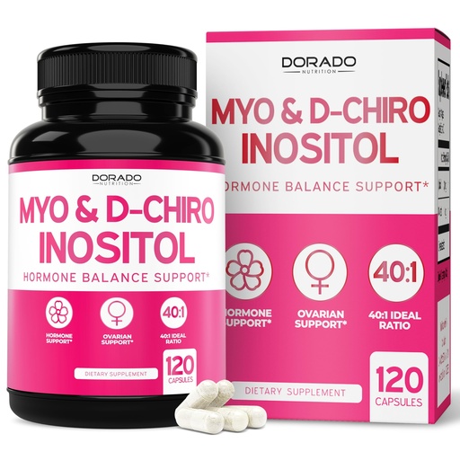 [BRSRAFT7OB6AAAL2] Myo-Inositol & D-Chiro Inositol Supplement For Women (120 Capsules, 2050mg Per Serving Ideal 40:1 Ratio Myo Inositol) Hormone Balance for Women - Third Party Tested, Vegan Safe & USA Made - 120 Count