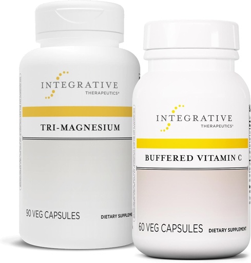 [BRSROCY3OV7GE2DJ] Integrative Therapeutics Bundle with Buffered Vitamin C 1,000 mg, 60 Capsules & Tri-Magnesium, 90 Capsules - Buffered Vitamin C for Antioxidant Support* - Tri-Magnesium for Heart & Bone Health*