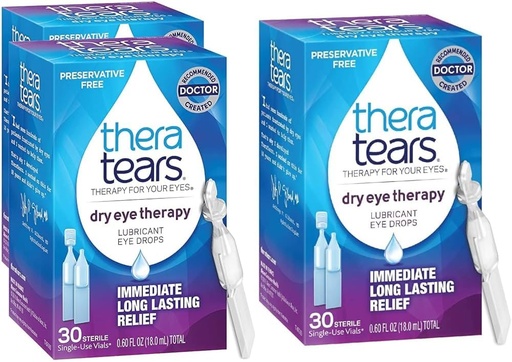 [BRSROCACDNYBYALK] TheraTears Dry Eye Therapy Eye Drops Preservative Free 30 Vials 2 Pack Dry Eye Therapy Lubricating Eye Drops Preservative Free 30 Single-Use Vials