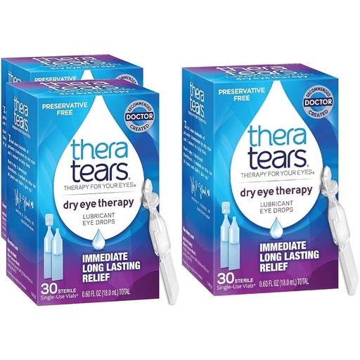 [BRSROCACDNYBYALK] TheraTears Dry Eye Therapy Eye Drops Preservative Free 30 Vials 2 Pack Dry Eye Therapy Lubricating Eye Drops Preservative Free 30 Single-Use Vials