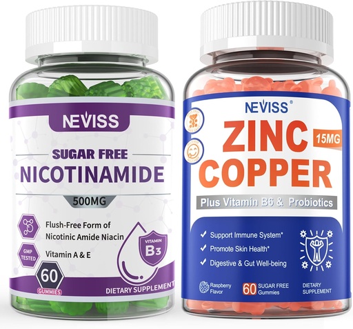[BRSRAHA2PIBRGC3H] NEVIS Nicinamide 500 Mag Gamies + Zynccopcumies
