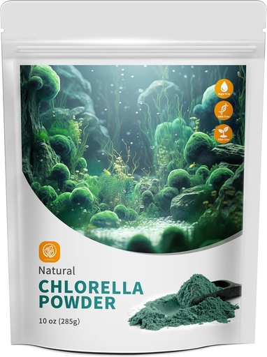 [BRSRAYYZO4DWGETG] Chlorella Powder Natural with 10 oz - Chlorophyll Powder, Supports Immune System & Liver Function, Keep Youth, Vegan, Rich in Vegan Protein and Vitamins.