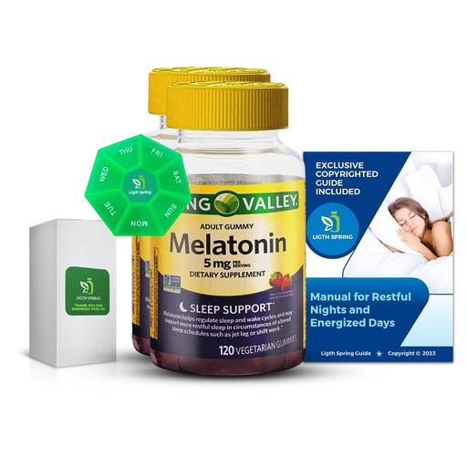 [BRSROAYNAQGW2GT3] Melatonin 5Mg, 120 Gummies, Sleep Support (2 Pack) with Bundle Exclusive Better Ligth&Spring Guide