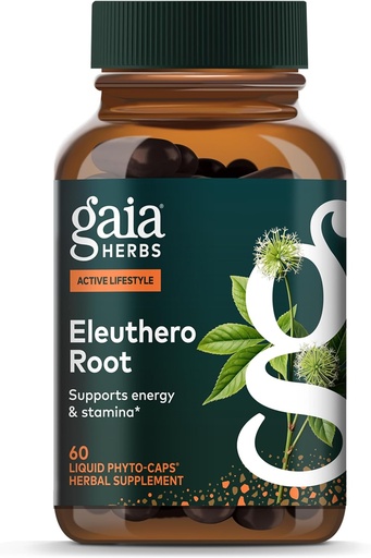 [BRSWIYL7C4ARUDDO] Gaia Herbs Eleuthero Root - Energy, Stamina & Mental Endurance Support - Eleuthero Root (Siberian Ginseng) Adaptogen Herbal Supplement - 60 Vegan Liquid Phyto-Capsules (30-Day Supply)