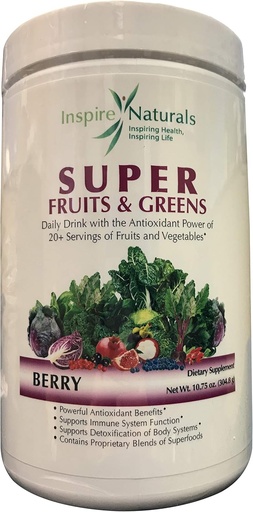 [BRSWGAACDJYWGC3V] Super Fruits and Greens, Doctor Recommended Best Tasting All Natural Super Food w/ 20+ Fruits & Vegetables (Berry)