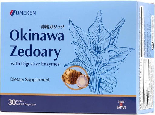 [BRSREBI5PIPQMEI2] Umeken Okinawa Zedoary Purple and White Turmeric with Fermented Cabbage Extract, Gut Health Supplements for Women and Men, Zedoary Root, Turmeric Supplement, 6 Packets (30 Count, Pack of 1)
