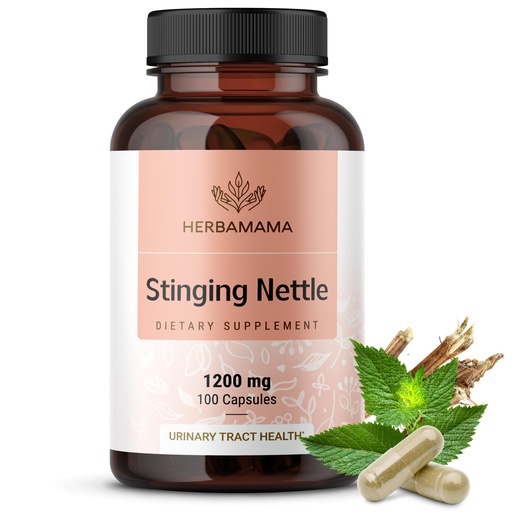 [BRSWGA35OUNG2C34] HERBAMAMA Stinging Nettle Capsules - 1200mg Stinging Nettle Root Extract for Urinary Tract Support - Vegan, Non-GMO Urtica Dioica Supplement