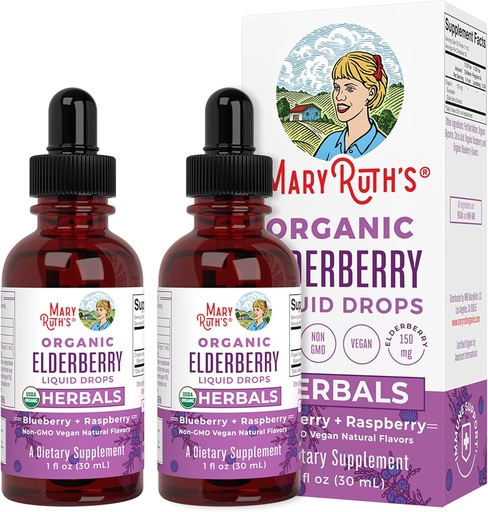 [BRSWYZAZPIBRG3Y2] Elderberry Syrup | USDA Organic Elderberry | Sugar Free Adults & Kids Immune Support Supplement for Ages 1+ | Clean Label Project Verified, Vegan, Non-GMO, Gluten Free | 1 Fl Oz (2 Pack)