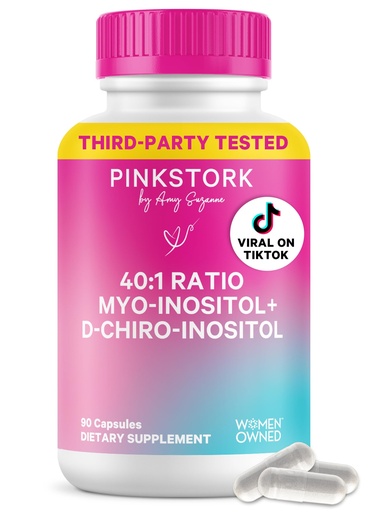 [BRSRAGIOOYORUCD5] Pink Stork Inositol Supplement for Women, 40:1 Myo-Inositol & D-Chiro Inositol, Hormone Balance for Women, Healthy Ovulation & Fertility Support, Cycle Regularity, 30 Servings