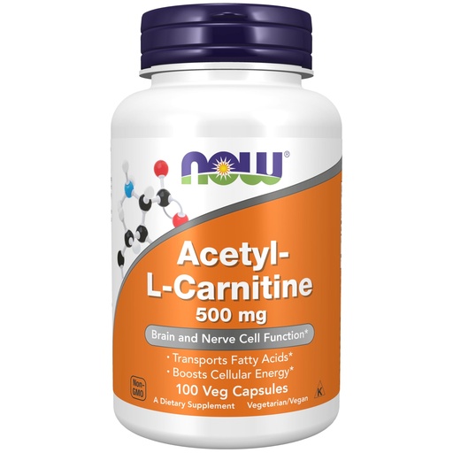 [BRSWIY32BQIRMYLG] NOW Supplements, Acetyl-L Carnitine 500 mg, Amino Acid, Brain And Nerve Cell Function*, 100 Veg Capsules
