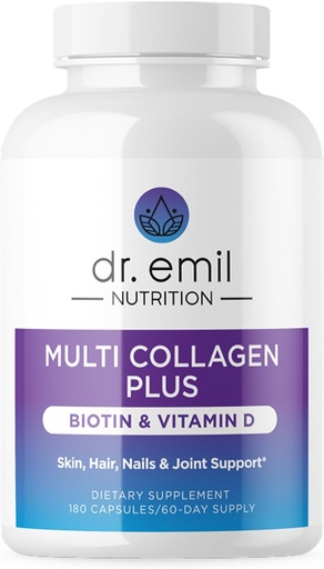 [BRSROZAHBF6AIE3Z] DR. EMIL NUTRITION Multi Collagen Peptides Plus Biotina y Vitamina D TENIDO Biotina &amp; Suplementos colágeno TENIDO Skin &amp; Nails ANTE Biotin Pills Hair Growth TENIDO 60 Servings