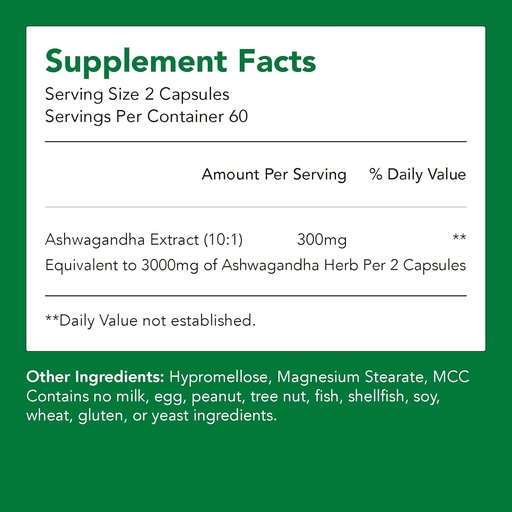 [BRSRAYYCBN4AEC35] Organic Ashwagandha Supplements | 150 mg of Extract = 1500mg of Herb (1 Bottle-120 Capsules-2mo Supply) | Supports Stress Relief, Immune Health, & Energy | Non-GMO & Gluten Free