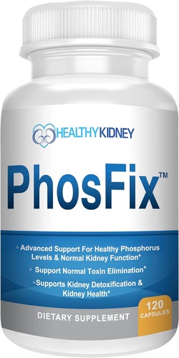 [BRSWYFARCEARSFYZ] PhosFix 120 Pills Phosphorus Binder with Chitosan for Supporting Normal Phosphorus Levels and Kidney Health. Renal Supplement Optimal Health
