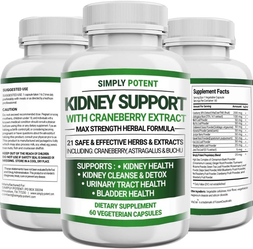 [BRSWGCA6A4OR6YD7] Kidney Support Supplement, Kidney Cleanse Detox & Repair Formula for Kidney Health & Restore, 705mg Pills with 21 Herbs - Cranberry Astragalus & Juniper for Bladder & Urinary Tract Health, 60 Capsules