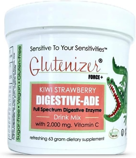 [BRSWIHIOB4BACGTA] Sufficient C - Glutenizer Force Plus Kiwi-Strawberry Digestive-Ade Drink Mix - Naturally Effective, Premium, Full Spectrum Enzyme Blend with 2,000 mg. Vitamin C - Acid Reflux, Indigestion Solution