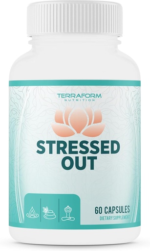 [BRSWGAL6O4PWAFLG] Stressed Out – Mental Focus & Relaxation Supplement – 60 Capsules – USA Made – 1 Month Supply