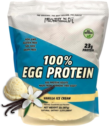 [BRSWIY37OVYWCAL4] Sano 'N Fit 100% Egg Protein- Vainilla Ice Cream (2lb): 100% Egg White Protein Plus Natural Peptides. Pura, toda la proteína naturalmente endulzada