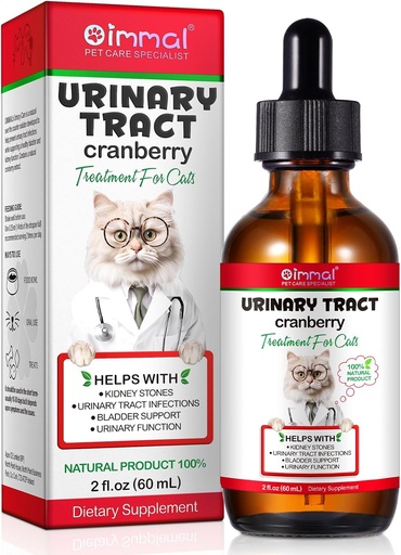 [BRSRA2YLAUAR4ETP] Urinary Tract for Cats, Natural Cat Urinary Tract Infection Treatment Drops - Supports Bladder, Kidney Stone, Dog UTI, Cranberry Kidney Bladder Support Supplement, Chicken Flavor - 60 ml / 2.02oz