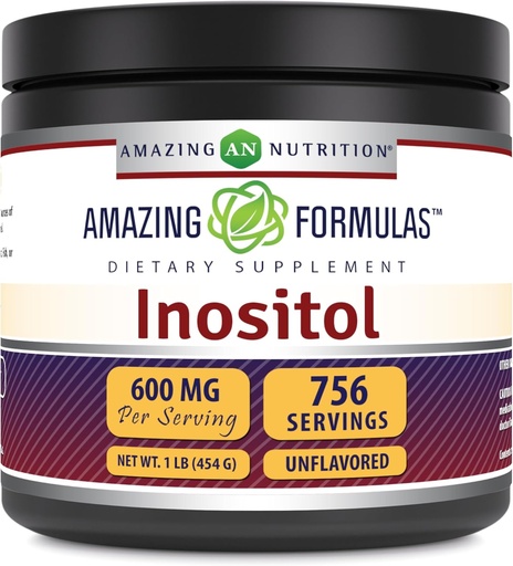 [BRSWG2TQOANRY3TK] Amazing Formulas Inositol Powder Supplement | 600 Mg per Serving | Unflavored | 1 Lb (454 Grams) | Non-GMO | Gluten-Free | Made in USA