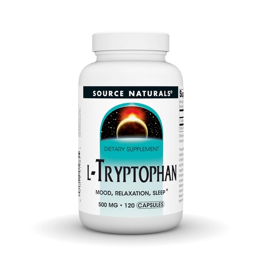 [BRSWIYQOAUNAECQ7] Source Naturals L-Tryptophan, for Mood, Relaxation, and Sleep*, 500mg - 120 Capsules