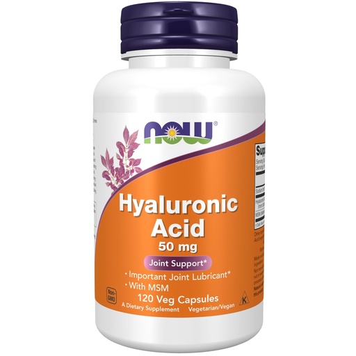 [BRSWIYQ2PJ7BSFTY] NOW Foods Supplements, Hyaluronic Acid 50 mg with MSM, Joint Support*, 120 Veg Capsules
