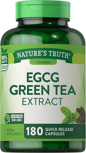 [BRSROEI6CR5W2DYV] Nature's Truth EGCG Green Tea Extract Capsules | 180 Pills | Non-GMO & Gluten Free Supplement