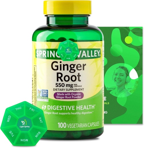 [BRSRAZL2OAAQGCDD] Ginger Root 550 mg, 100 Vegetarian Capsules with Bundle Exclusive Vitamins & Minerals - A to Z - Better Ligth&Spring Guide