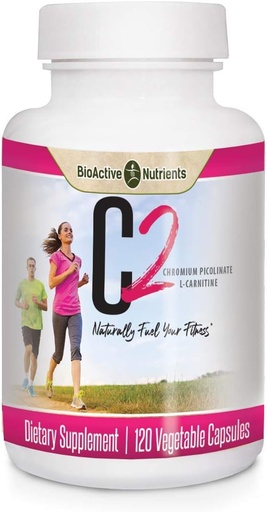 [BRSWIYYPCQFWGDI5] BioActive Nutrients C2-Chromium Picolinat cu L-Carnitina pentru a ajuta metabolismul grăsimilor și carbohidraților - 120 Capsule vegetale - Nu conservanți