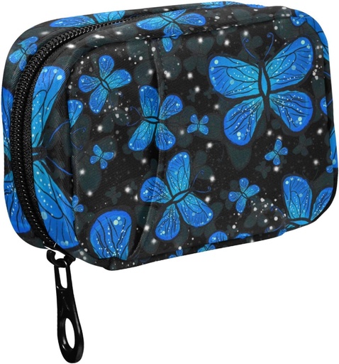 [BRSROCANCQIBE235] Fustylad Blue Butterfly Night Gradient väri pilleri Järjestäjät 2 Kertaa Päivä pilleri tapauksessa laukku Zipper Kannettava Viikoittain pilleri Dispenders vitamiini täydentää