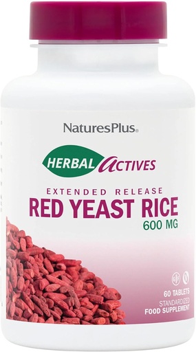 [BRSWG235OIMBYEQZ] Natures Plus Herbal Actives Red Yeast Rice Extended Release 600 mg - 60 Tablets, Pack of 2 - Supports General Well-Being - Vegetarian, Gluten Free - 120 Total Servings